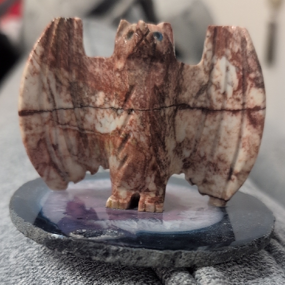 Rustic Brown Bird Figurine with Spread Wings